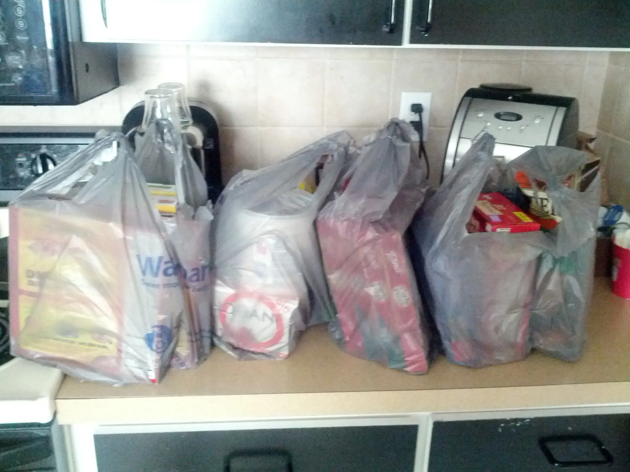 Groceries brought to us after Blake's birth.