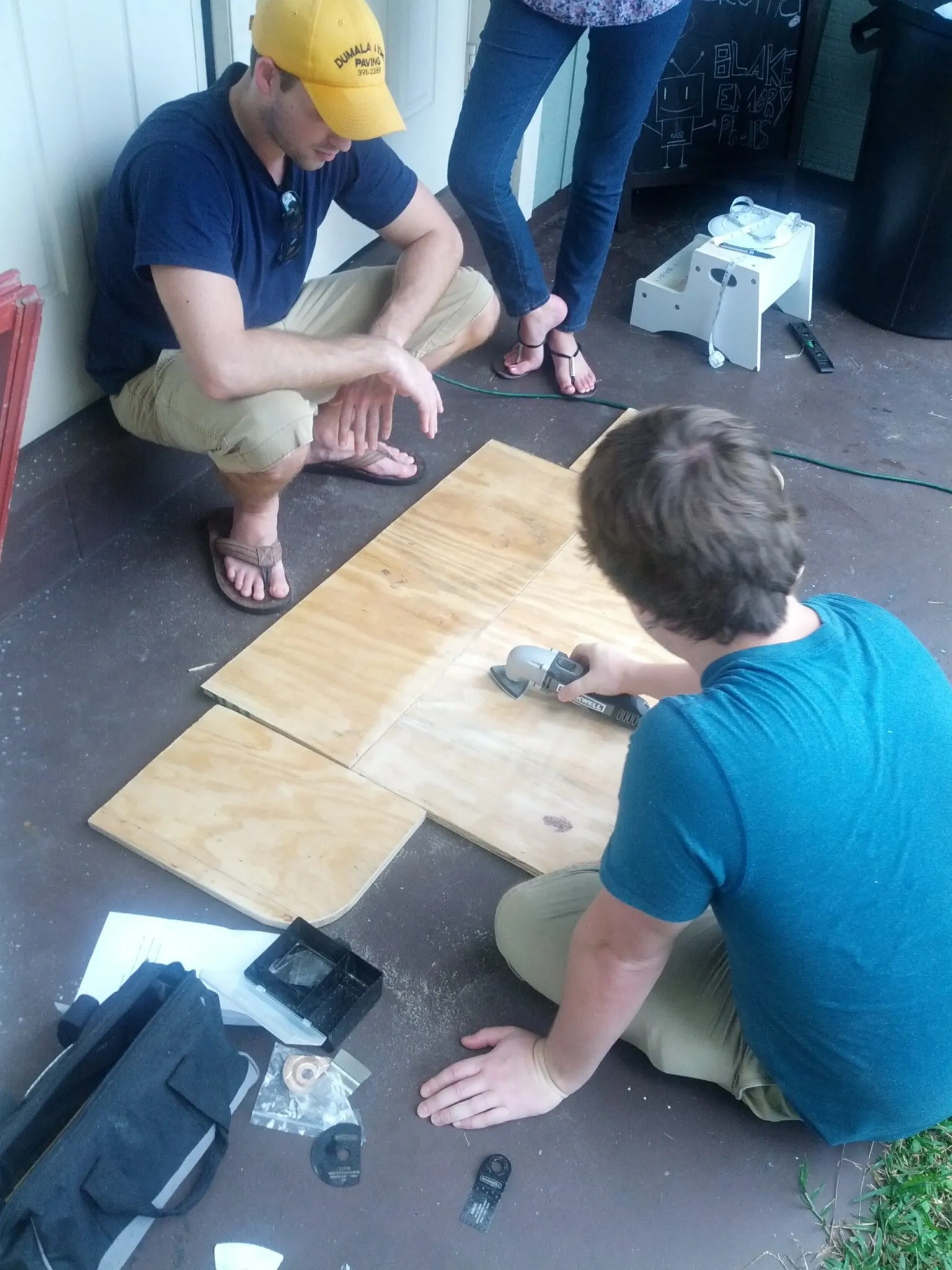 sanding wood for DIY co-sleeper