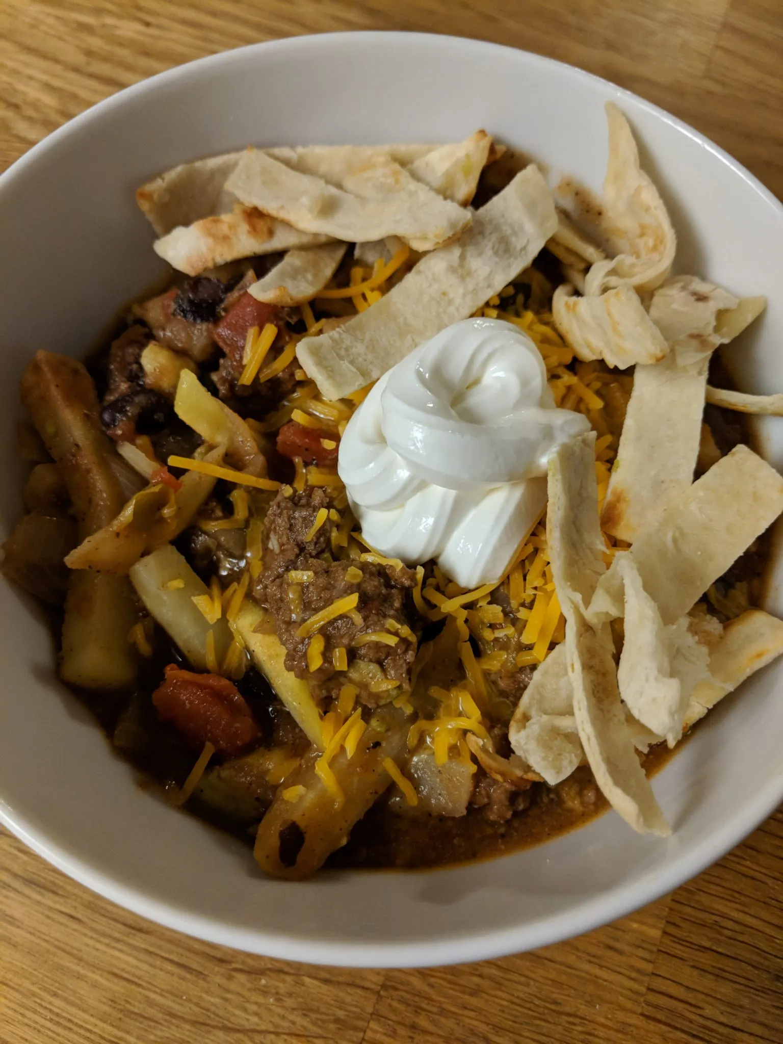 California burrito chili in bowl